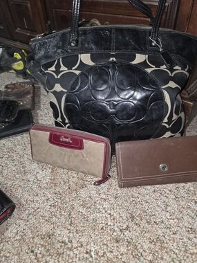 Coach Laura Signature Tote With 2 Coach Wallets